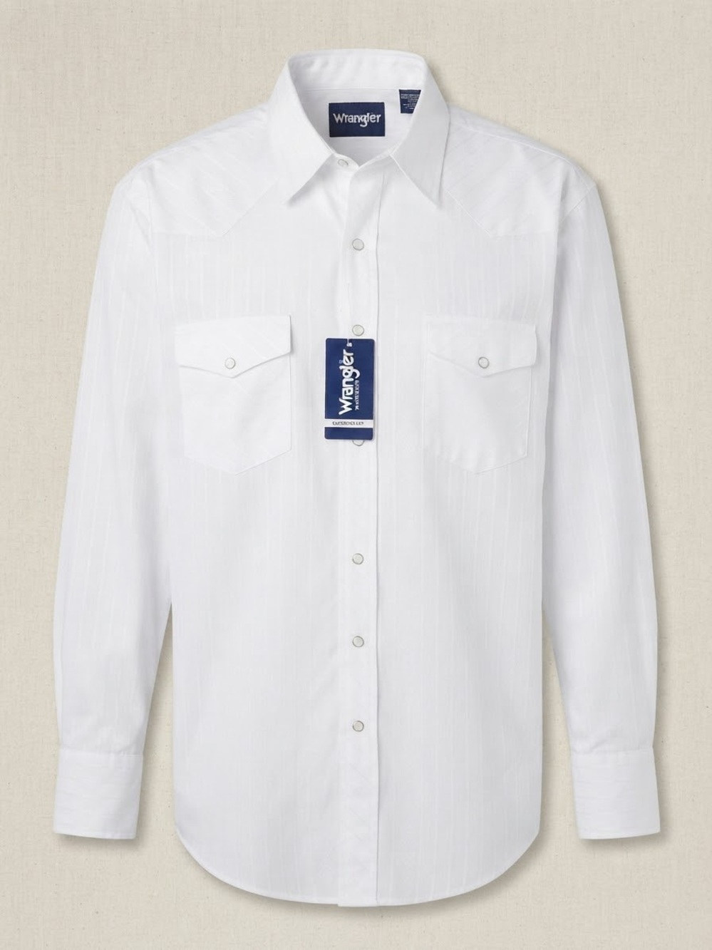 NWT Wrangler Western Long Sleeve Pearl Snap Shirt - White - Size 2XT